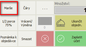 Tlačítko Marše v pokladním systému AWIS