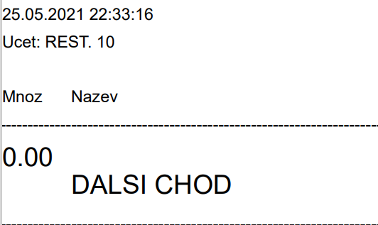 Účet v pokladním systému AWIS