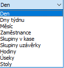 Filtrování přehledů podle kritérií v pokladním systému AWIS